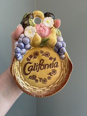 Vintage Ceramic Spoon Rest “ California “